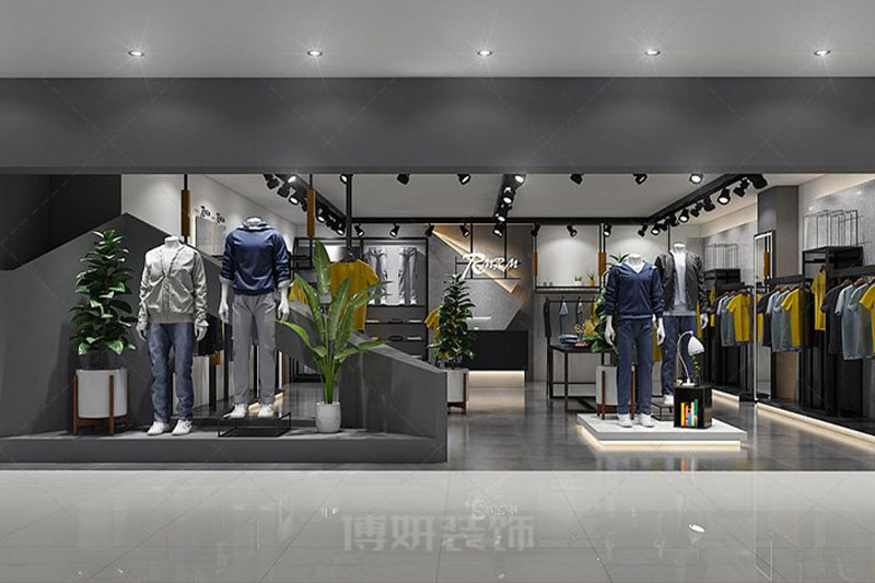 南京穩(wěn)重大氣風(fēng)男裝店裝修設(shè)計(jì)方案效果圖-南京博妍工裝公司