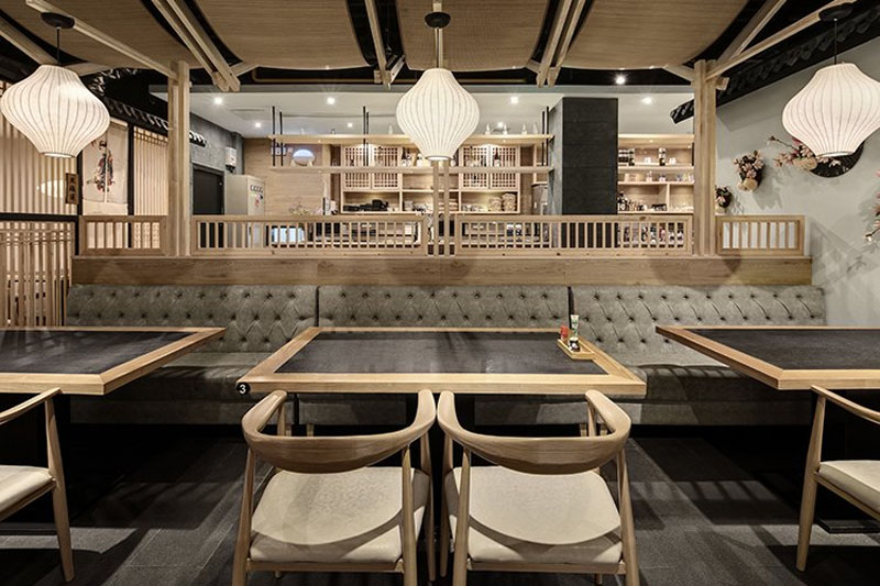 南京淺色調(diào)日料店裝修設(shè)計效果案例-南京博妍工裝公司