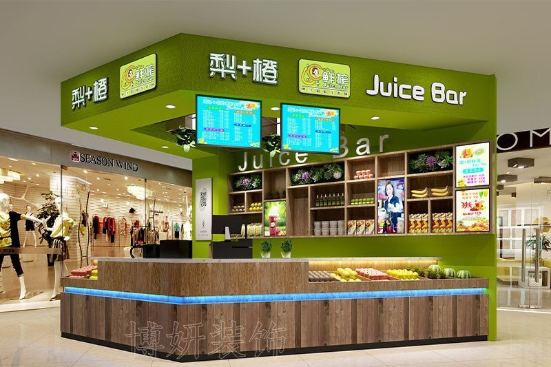 南京清新自然水果店裝修設(shè)計(jì)方案效果圖-南京博妍工裝公司