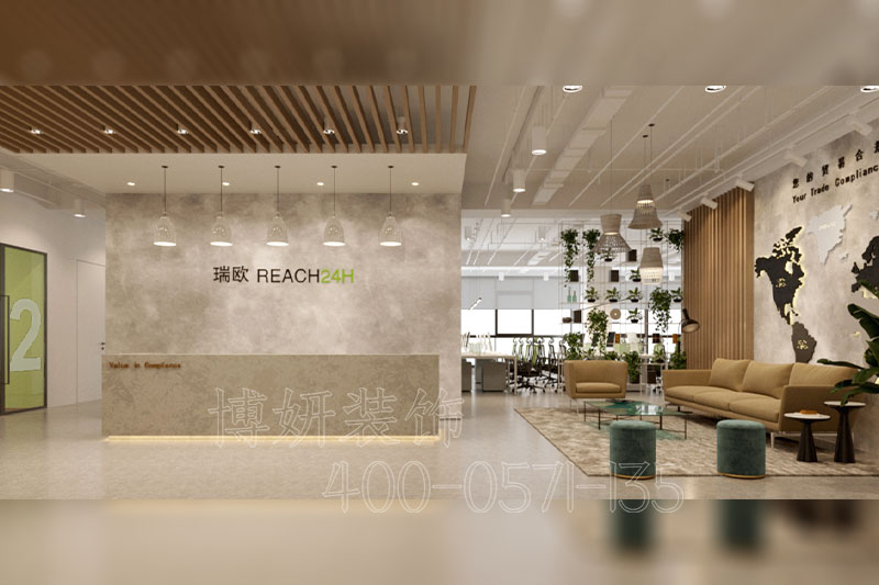 南京后現(xiàn)代風格前臺辦公室裝修設計