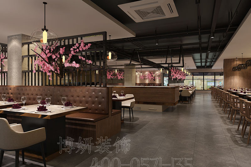 南京混搭風(fēng)海鮮烤涮自助餐廳裝修設(shè)計(jì)案例效果圖