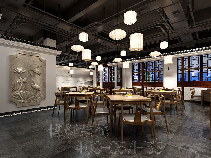 南京新中式餐廳裝修效果,別具一格的新中式風(fēng)格設(shè)計(jì)